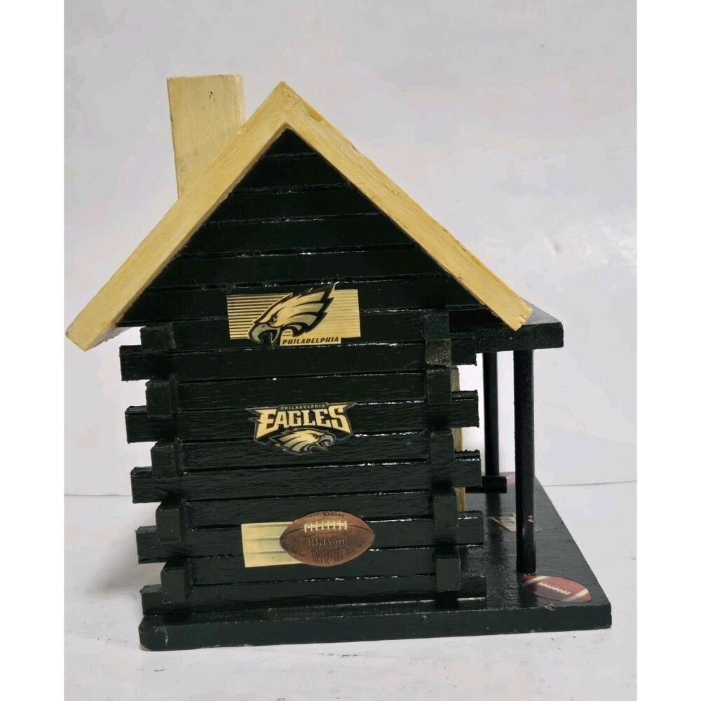 Philadelphia Eagles NFL Birdhouse Football Wood 7" Spring Bird Philly Birds - Picture 4 of 6